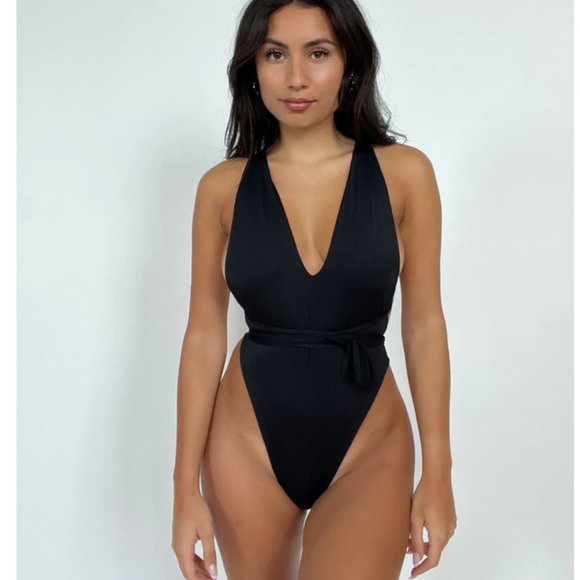 437 Swimwear THE JOHNSON ONE PIECE / BLACK LARGE - Picture 2 of 5